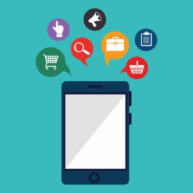 Hatta akıllı telefon vektör çizim tasarım ile satın