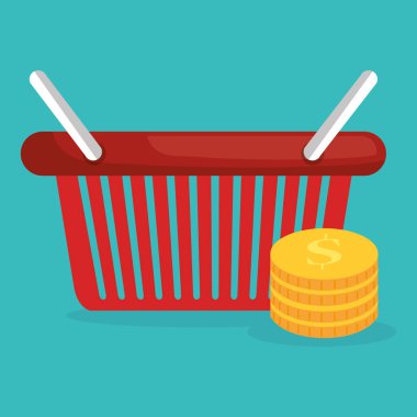 madeni para ile alışveriş sepeti