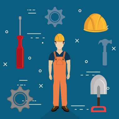 İnşaat ekipmanları karakterle Oluşturucu