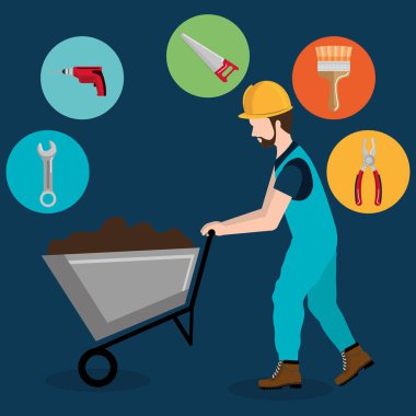 İnşaat ekipmanları karakterle Oluşturucu