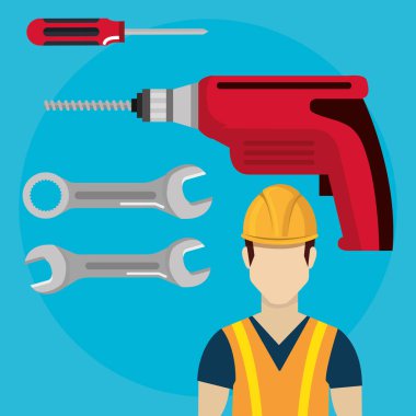 İnşaat ekipmanları karakterle Oluşturucu