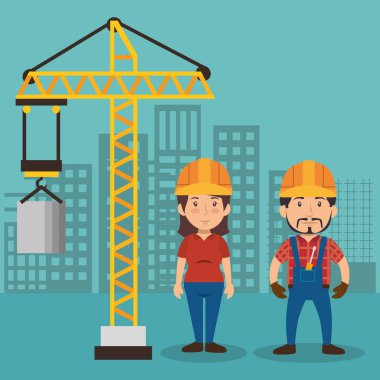 çalışma çift inşaatçılar karakterler