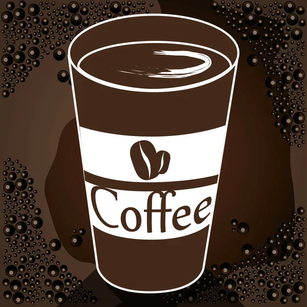 Delicioso café en taza de plástico — Vector de stock