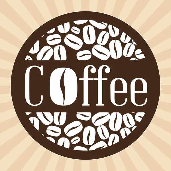 Delicioso emblema granos de café — Archivo Imágenes Vectoriales
