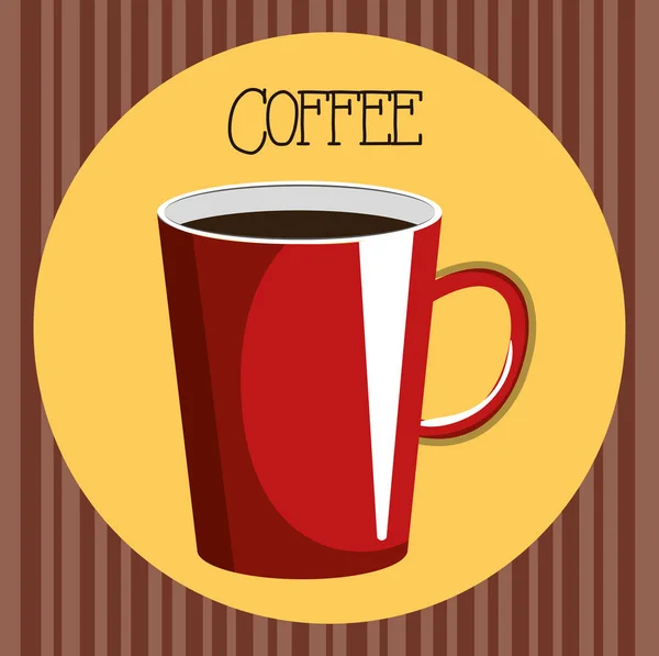Deliciosa taza de café bebida — Vector de stock