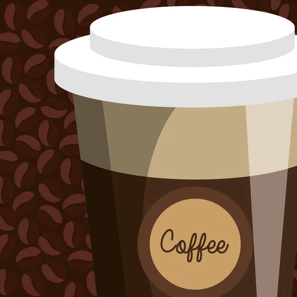 Délicieux café en plastique tasse — Image vectorielle