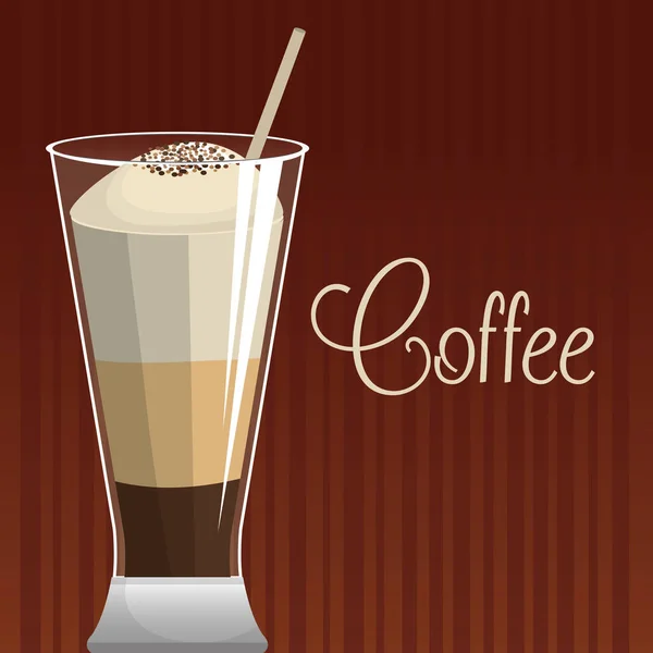 Delicioso café gelado na xícara — Vetor de Stock