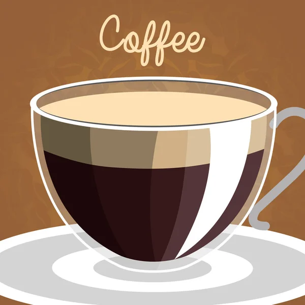 Heerlijke Koffie Beker Drinken Vector Illustratie Ontwerp — Stockvector