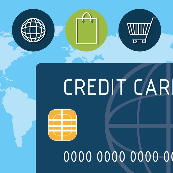 Купить онлайн с помощью кредитной карты — стоковый вектор