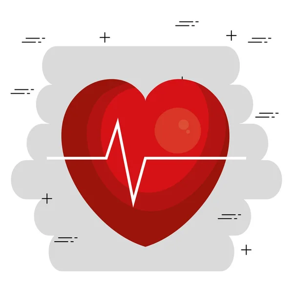 Corazón cardio icono médico — Vector de stock