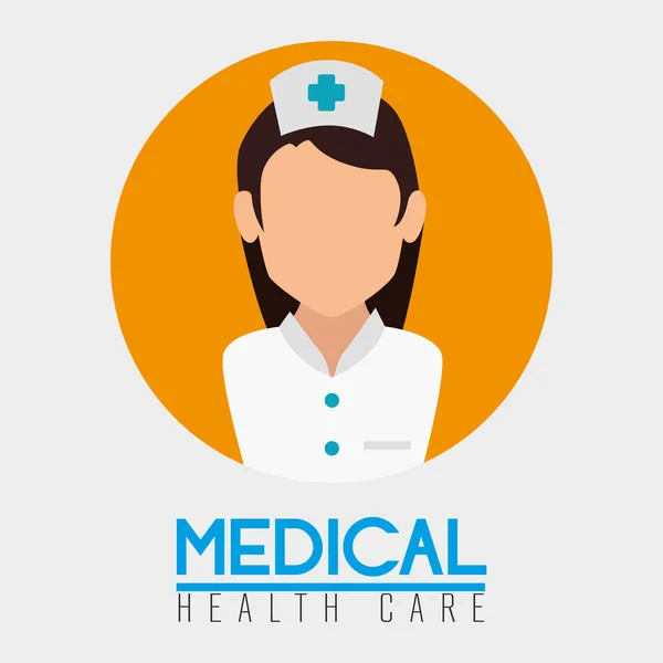 Femme infirmière caractère professionnel — Image vectorielle