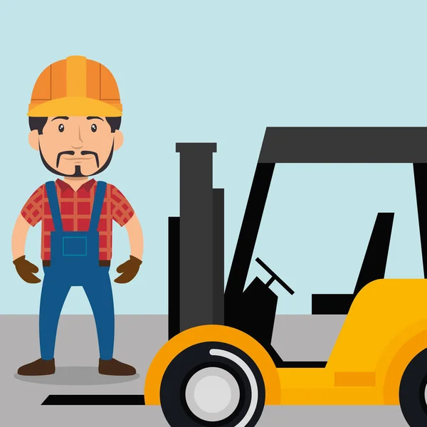 Hombre constructor carácter trabajo — Vector de stock