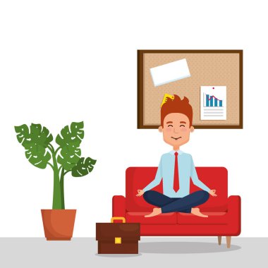 kanepede Yoga pratik iş adamı
