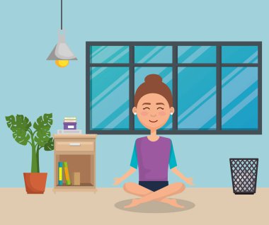 Yoga Çalışan Genç Kadın