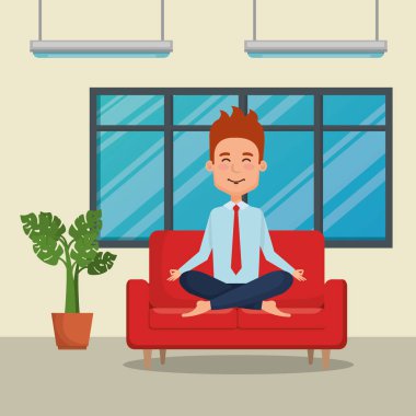 kanepede Yoga pratik iş adamı