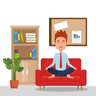 kanepede Yoga pratik iş adamı