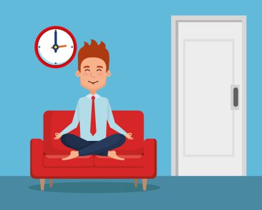 kanepede Yoga pratik iş adamı