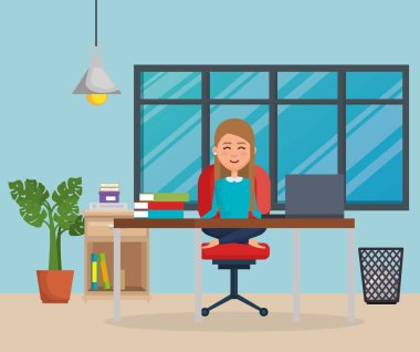 Ofis Sandalye Yoga pratik iş kadını
