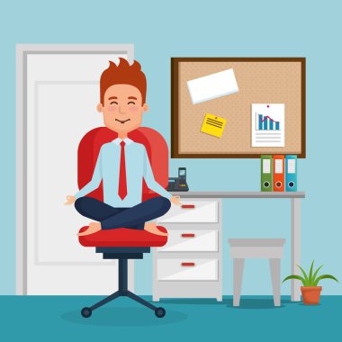 Ofis Sandalye Yoga pratik iş adamı