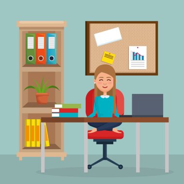 Ofis Sandalye Yoga pratik iş kadını