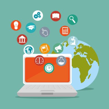 Eğitim online hizmet ile dizüstü bilgisayar