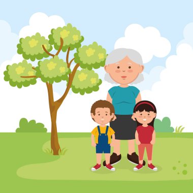 Aile üyelerinin park karakterleri