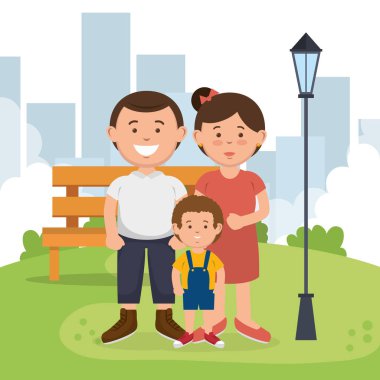 Aile üyelerinin park karakterleri