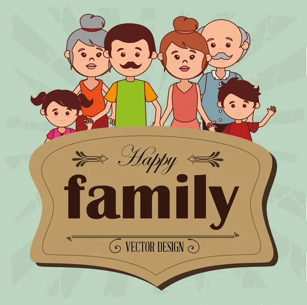Membres heureux de la famille personnages — Image vectorielle