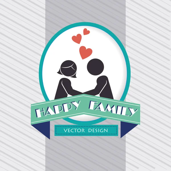 Lovers couple with ribbon silhouette  characters — Stock Vector