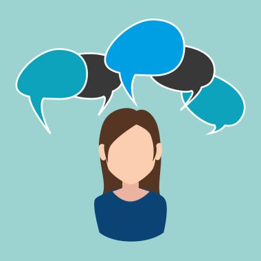 Konuşma balonu olan kadın