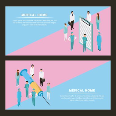 tıbbi sağlık inyection ve form doktorlar vektör çizim