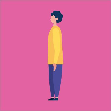 açık hava etkinlikleri ayakta sideview vektör çizim dostum