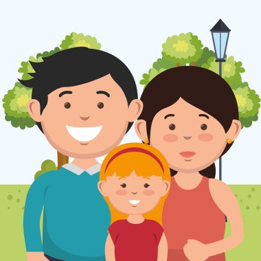 Aile üyelerinin park karakterleri