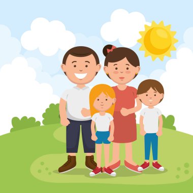 Aile üyelerinin park karakterleri