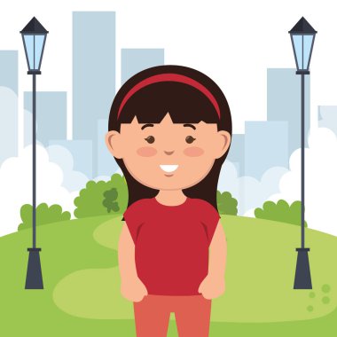 park karakteri üzerinde küçük kız