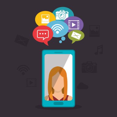 Sosyal Medya Simgeler pazarlama olan kadın