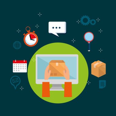 teslimat hizmeti simgelerini bilgisayarla