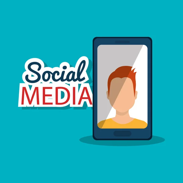 Smartphone met sociale media marketing pictogrammen — Stockvector