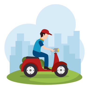 teslimat işçi motosiklet