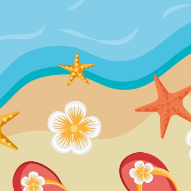 flip flop sahne ile plaj manzara