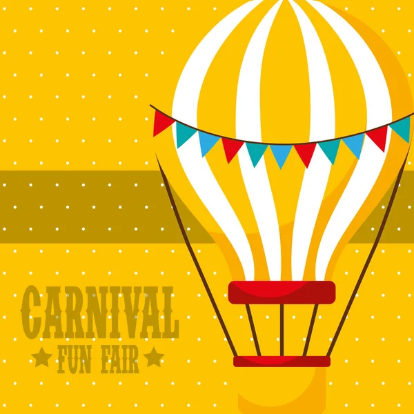 Horkovzdušný Balón Cestovní Karneval Fun Fair Vektorové Ilustrace — Stockový vektor