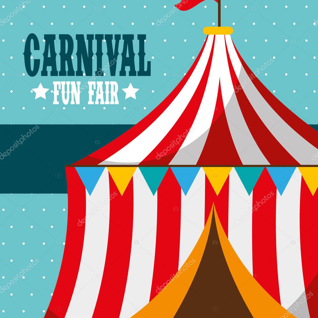 tent circus carnival fun fair vector illustration