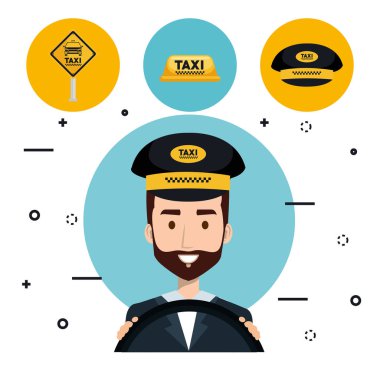 sürücü taksi hizmeti app çizgi film