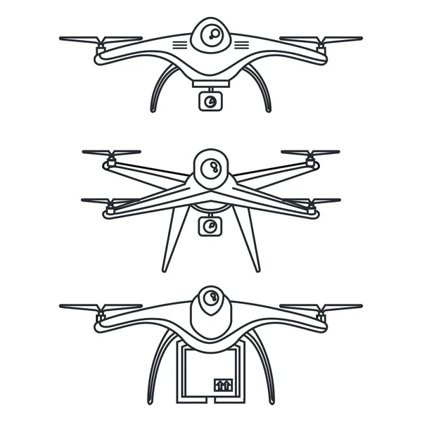 Fotó és videó kamera létre drone — Stock Vector