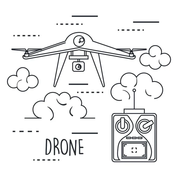 Drone távirányító technológia ikon — Stock Vector