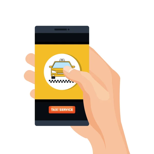 オンライン タクシー サービス スマート フォン アプリケーション トランスポート — ストックベクタ