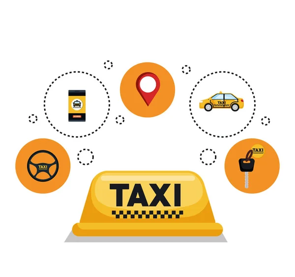 Taksi hizmeti app akıllı ulaşım seyahat — Stok Vektör