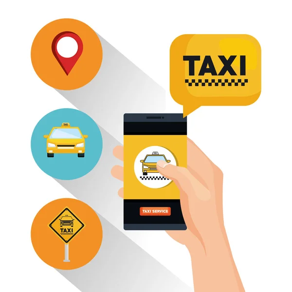 Taxi service app smart transport travel — Stock Vector