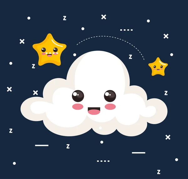 Σύννεφο Και Εικονίδιο Αστεριού Ύπνο Νύχτας Όνειρα Σύμβολο Διανυσματικά Εικονογράφηση — Διανυσματικό Αρχείο
