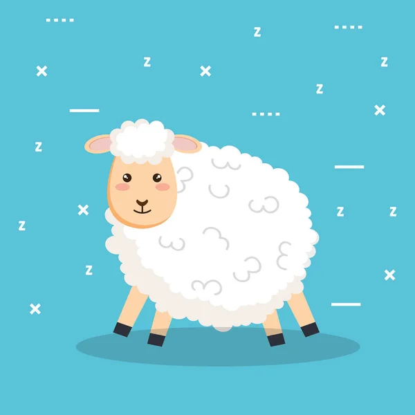 Dobrou noc spát kreslený ovce — Stockový vektor